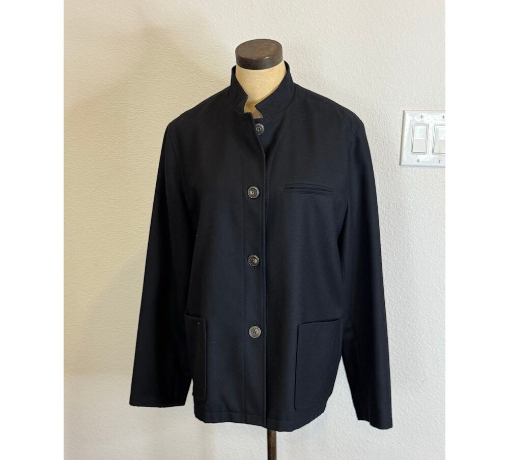 Vintage 90s Harve Benard Blazer Jacket Coat Top 100% Wool Black Women size 14